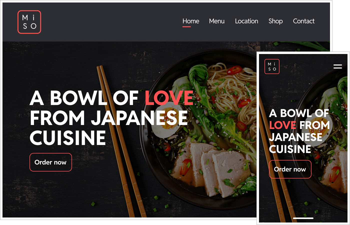 Create an appetising restaurant website